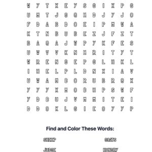 Sheep and Goats Parable Coloring Word Search