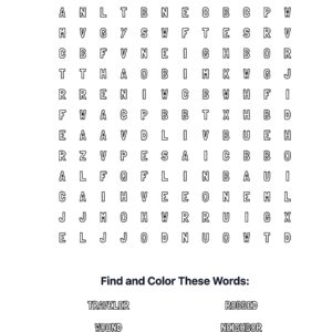 Good Samaritan Parable Coloring Word Search