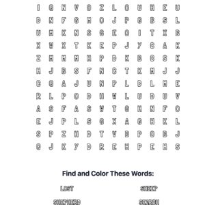 Lost Sheep Coloring Word Search