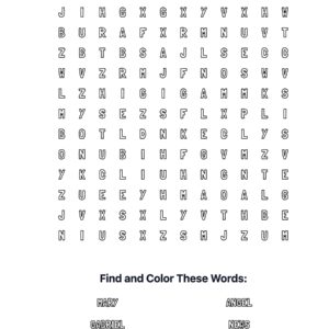 Annunciation Coloring Word Search