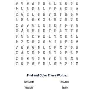 Balaam’s Donkey Coloring Word Search