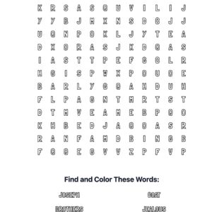Joseph’s Coat Coloring Word Search