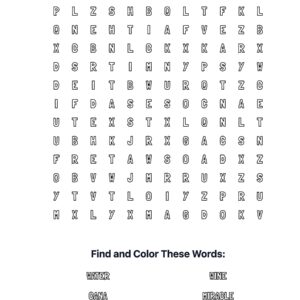Water to Wine Coloring Word Search