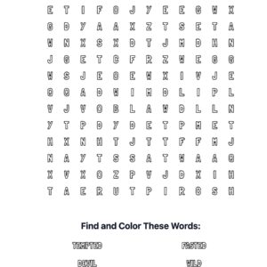 Temptation Coloring Word Search
