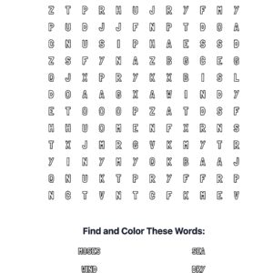 Parting Red Sea Coloring Word Search