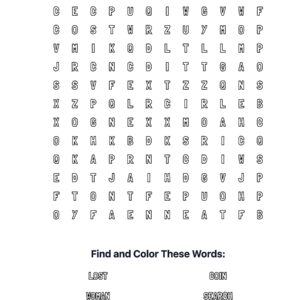 Lost Coin Coloring Word Search