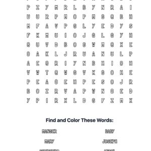 Nativity Coloring Word Search