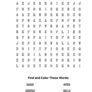 Rahab & Jericho Coloring Word Search