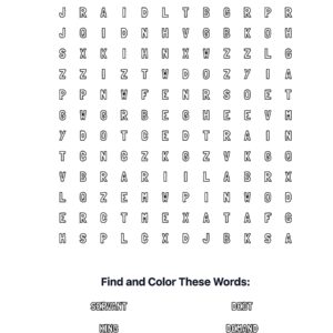 Unmerciful Servant Coloring Word Search