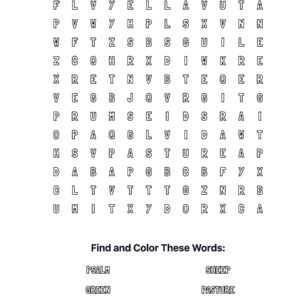 Psalm 23 Coloring Word Search