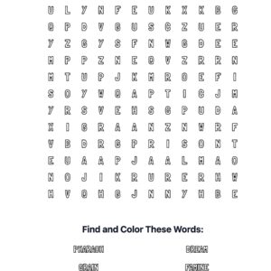 Joseph in Egypt Coloring Word Search