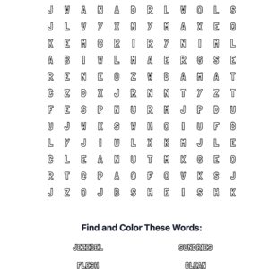 Heart Teaching Coloring Word Search