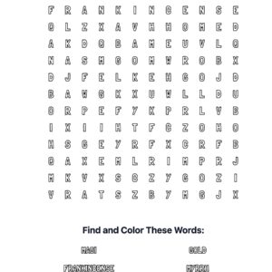 Visit of Magi Coloring Word Search