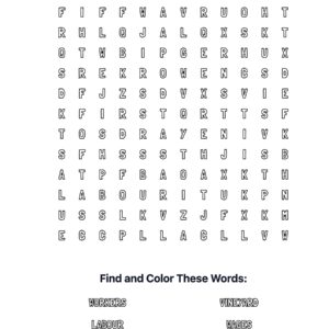 Workers in Vineyard Coloring Word Search
