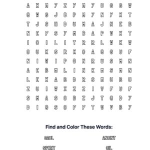 Anointing of Saul Coloring Word Search