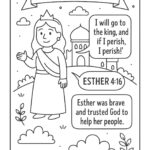 Queen Esther Bible Coloring Page – Free Printable for Kids