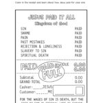Jesus Paid It All – Free Printable Coloring Page (Romans 6:23)