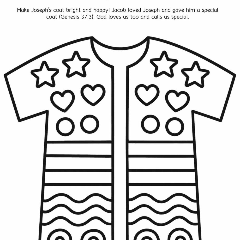 Joseph’s Coat (Genesis 37:3) – Preschool Coloring Craft