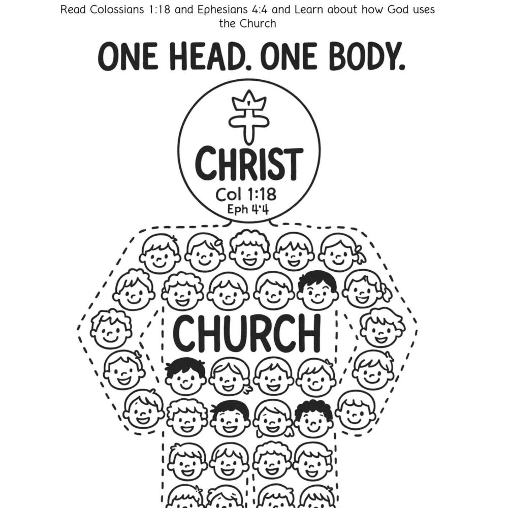 The Church (Body of Christ) – Free Printable Colouring Page