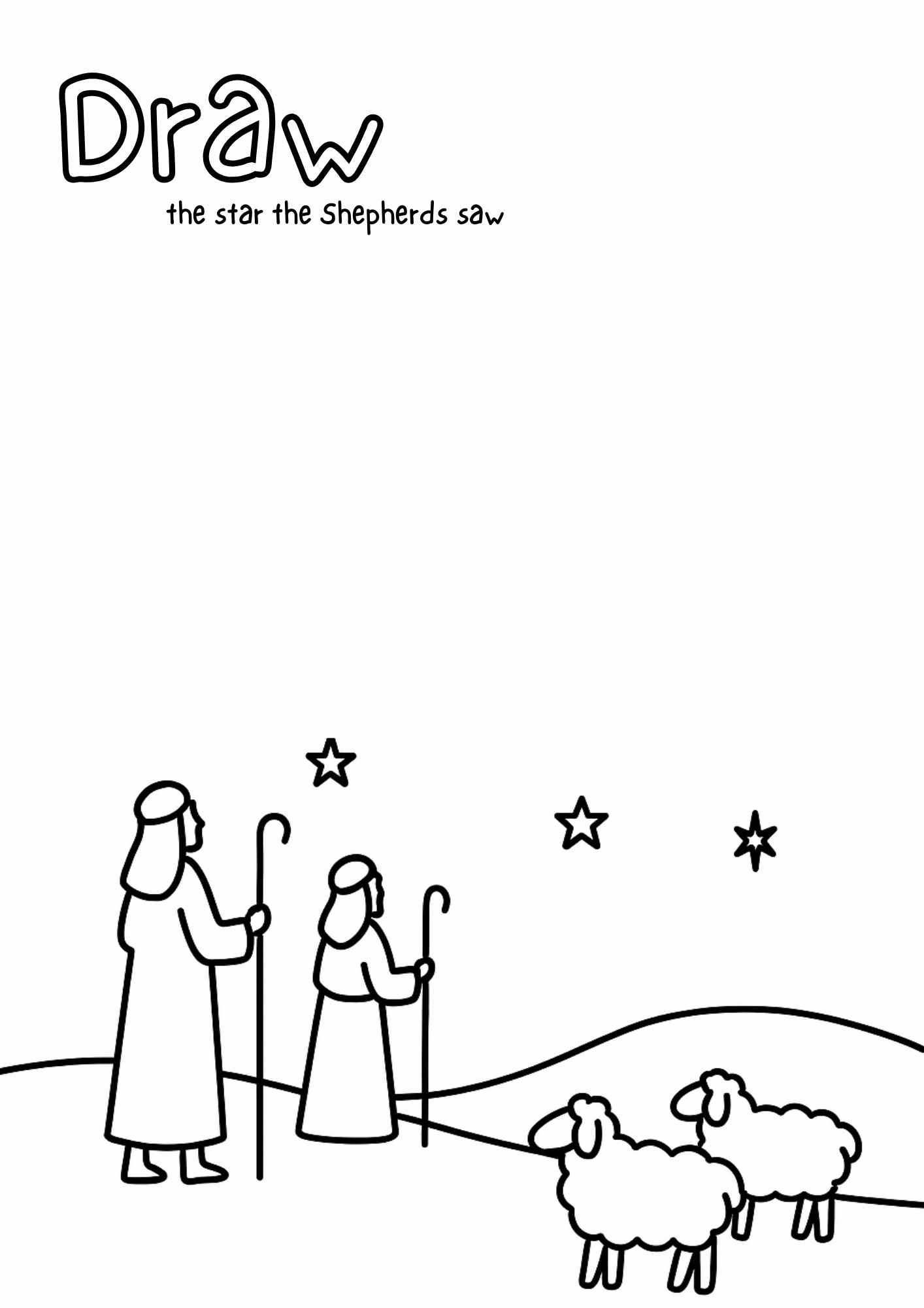 Draw the star the Shepherds saw Imagination Drawing Activity for Kids - Help My Kids Are Bored